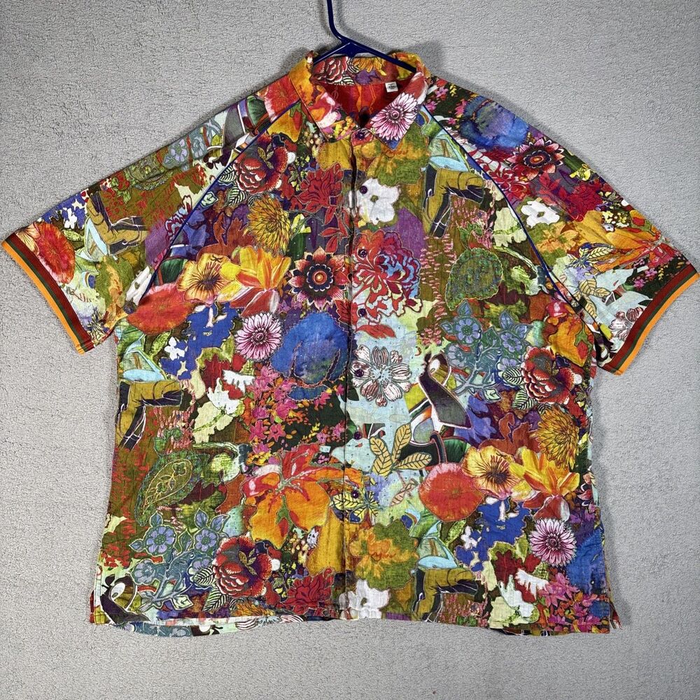 Robert Graham‎ Limited Edition Shirt Men’s Size 3XL Landscapes Floral Linen